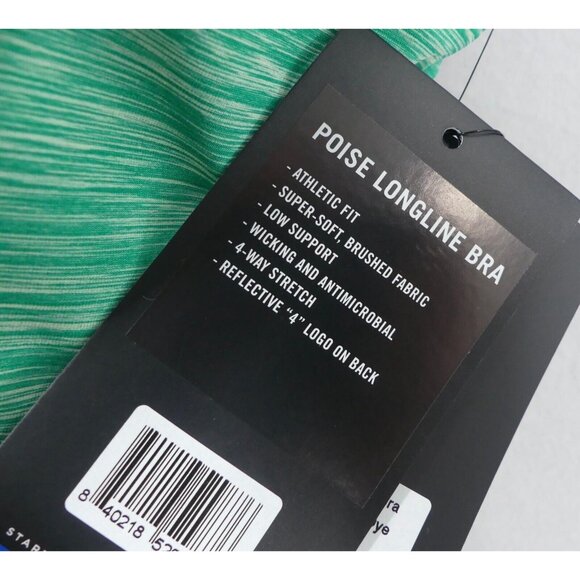 FourLaps Medium Sports Bra Poise Longline Emerald Space Dye NWT $54. - Picture 4 of 8